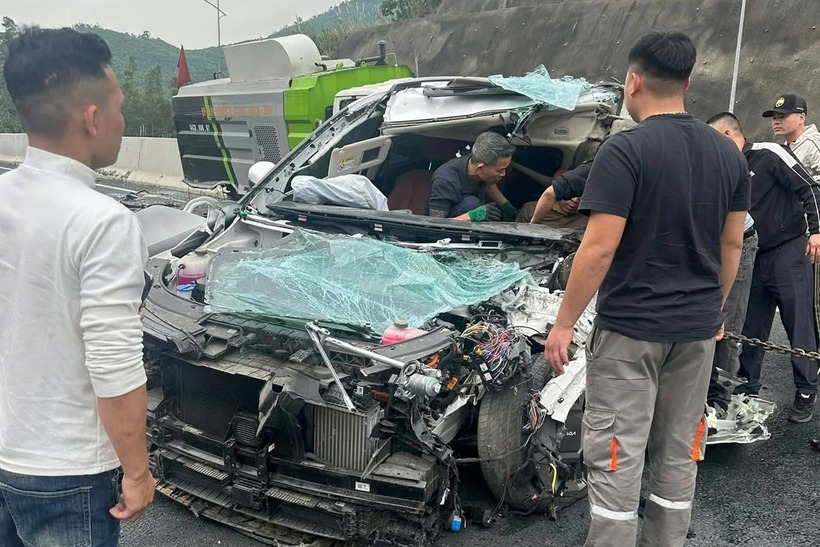 Hiện trường vụ tai nạn. Ảnh: Báo Dân trí.