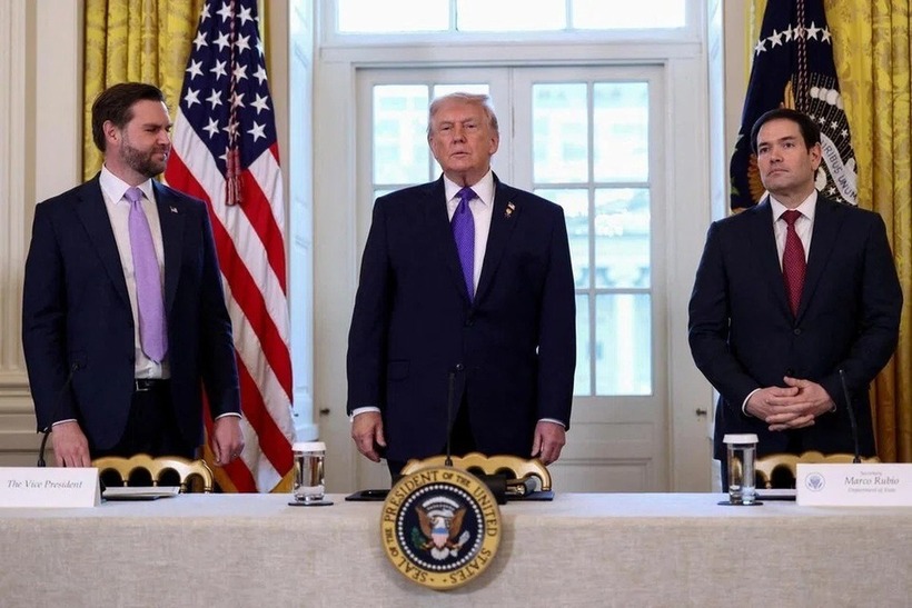Tổng thống Mỹ Donald Trump, Phó Tổng thống JD Vance và Ngoại trưởng Marco Rubio (Ảnh: Reuters).