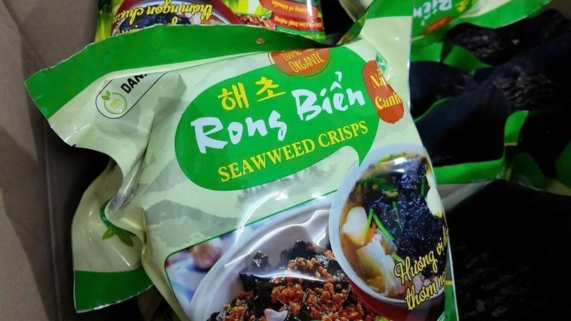 Sản phẩm rong biển thương hiệu DANAFOOD. Ảnh: PLO.
