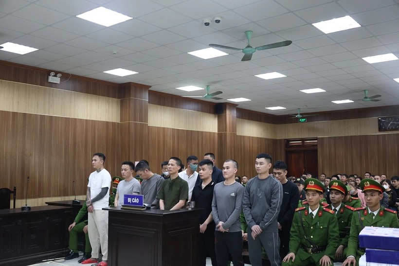 Các bị cáo tại phiên tòa. (Ảnh: Báo Thanh Hóa)