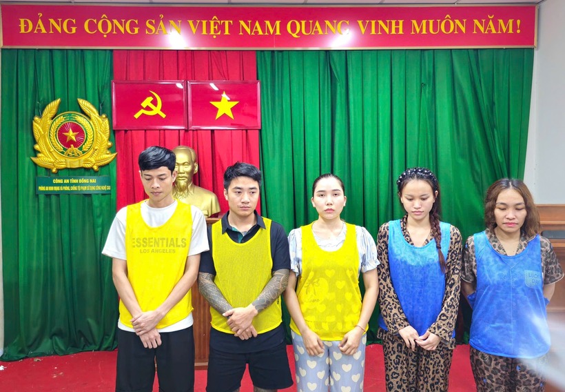 Một số đối tượng bị bắt trong chuyên án. Ảnh: Công an Đồng Nai