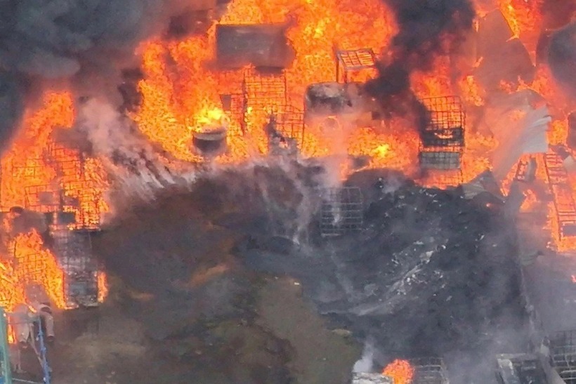 Hiện trường vụ cháy ở Hưng Yên. Ảnh: Dân Trí