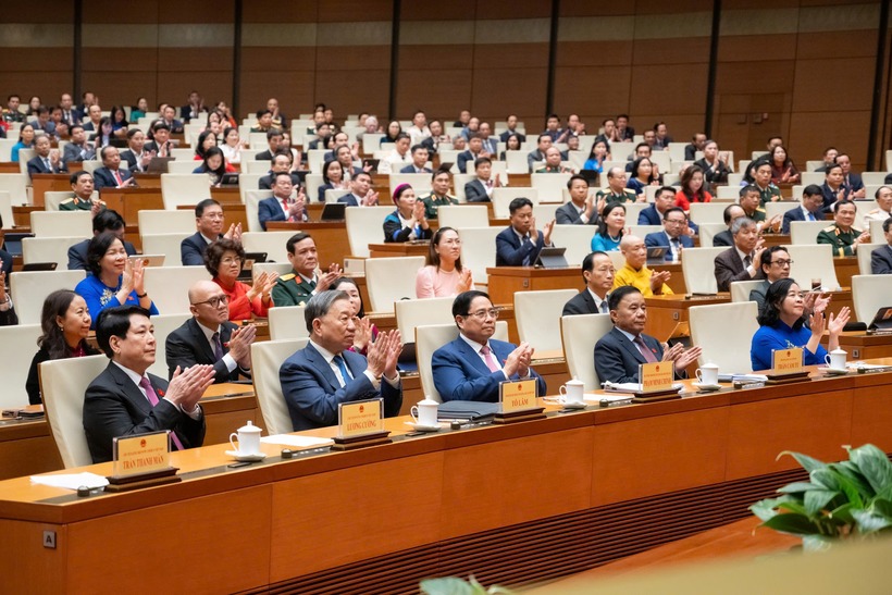 Lãnh đạo Đảng, Nhà nước tại Kỳ họp thứ 10, Quốc hội Khoá XV (Ảnh: Media Quốc hội).