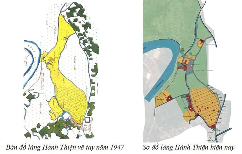 Sơ đồ cấu trúc làng Hành Thiện. Ảnh: Báo Chính phủ
