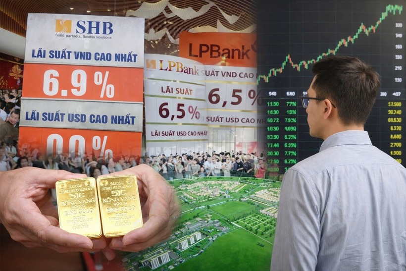 Vàng, gửi tiết kiệm, chứng khoán, bất động sản vẫn là kênh hút dòng tiền trong năm 2026. (Ảnh: Tiền phong)