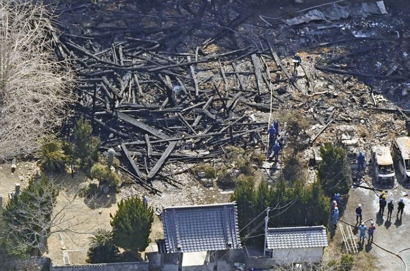 Hiện trường vụ cháy. Ảnh: Kyodo.