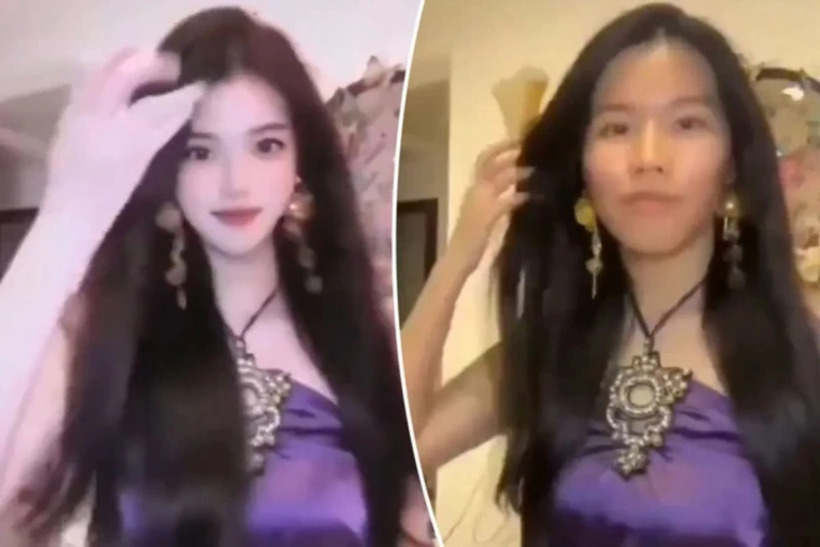 Nữ streamer để lộ mặt thật ngay trên sóng livestream. Ảnh: Tạp chí Tri thức.