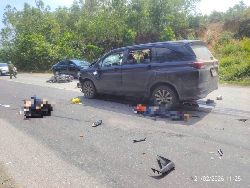 Hiện trường vụ tai nạn. Ảnh: PLO.