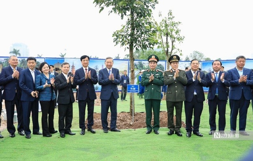Tổng Bí thư Tô Lâm và các đại biểu tại Lễ phát động “Tết trồng cây đời đời nhớ ơn Bác Hồ” Xuân Bính Ngọ 2026.