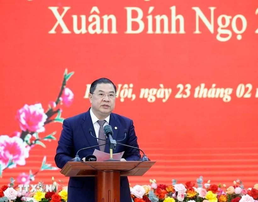 Đồng chí Phạm Gia Túc, Ủy viên Bộ Chính trị, Bí thư Trung ương Đảng, Chánh Văn phòng Trung ương Đảng phát biểu - Ảnh: TTXVN
