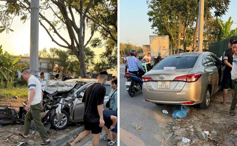 Ô tô bị cướp và nơi xảy ra tai nạn. Vietnamnet