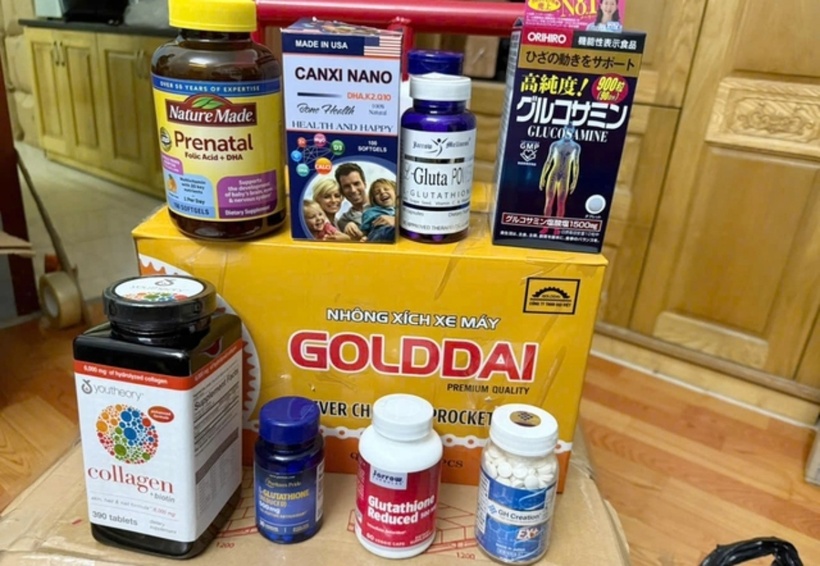 Các loại thuốc, thực phẩm chức năng do các đối tượng sản xuất và bán thu giữ được.