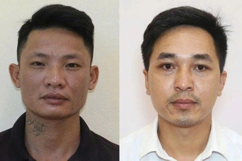 Hai đối tượng Đoàn Văn Hòa, Nguyễn Đức Xuân. Ảnh: Dân Trí