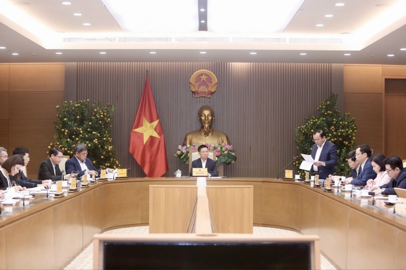 Toàn cảnh cuộc họp Ban Chỉ đạo về tổng kết công tác quản lý, điều hành giá quý IV và cả năm 2025; định hướng công tác điều hành giá năm 2026, sáng ngày 26/2. Ảnh: Thời báo tài chính Việt Nam