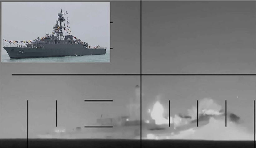 Chiến hạm IRIS Dena bị ngư lối Mỹ đánh chìm. Ảnh: Reuters