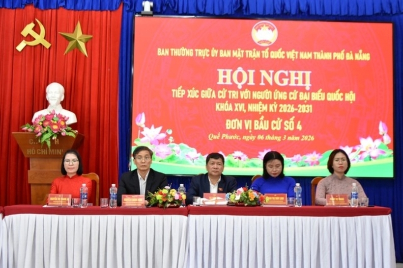 Hội nghị tiếp xúc cử tri với các ứng cử viên đại biểu Quốc hội khóa XVI tại đơn vị bầu cử số 4.