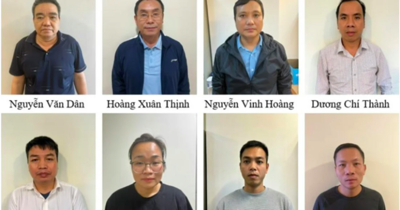 Các bị can trong vụ án. (Ảnh: Bộ Công an)