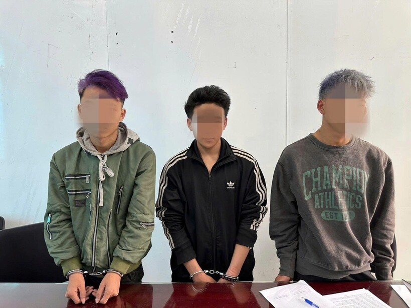 3 đối tượng tại cơ quan công an. Ảnh: Công an tỉnh Bắc Ninh.