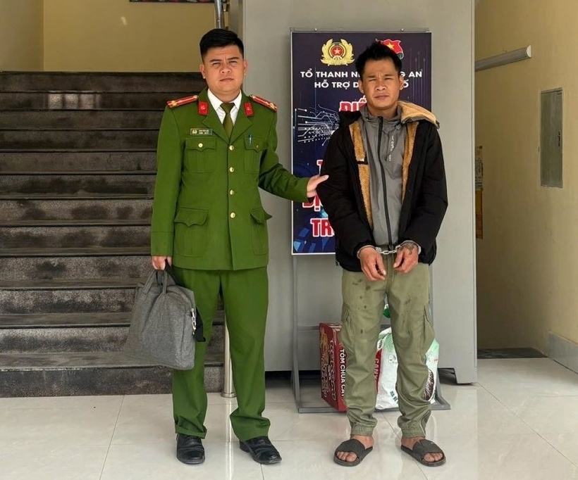 Đối tượng Hoàng Văn Trường tại cơ quan Công an. Ảnh: Cổng thông tin điện tử Công an tỉnh Bắc Ninh