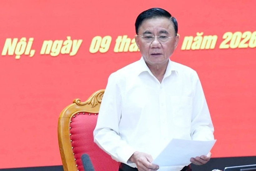 Thường trực Ban Bí thư, Bí thư Đảng ủy các Cơ quan Đảng Trung ương Trần Cẩm Tú phát biểu tại Hội nghị (Ảnh: Lâm Hiển).