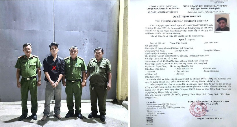 Đối tượng Hoàng bị bắt giữ