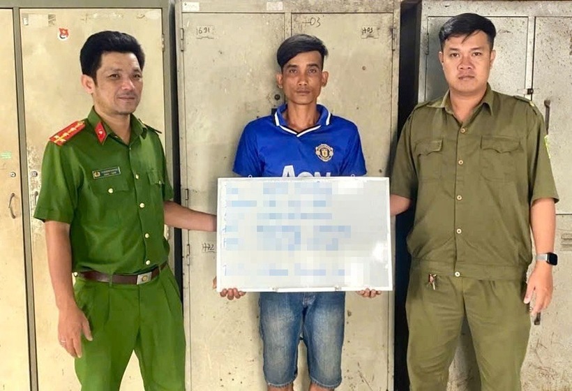 Kim Thân bị cảnh sát bắt giữ. Ảnh: Công an cung cấp