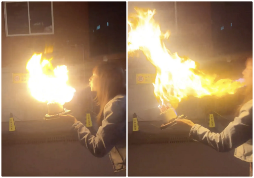 Khoảnh khắc tai nạn xảy ra với nữ diễn viên. Ảnh: The Sun