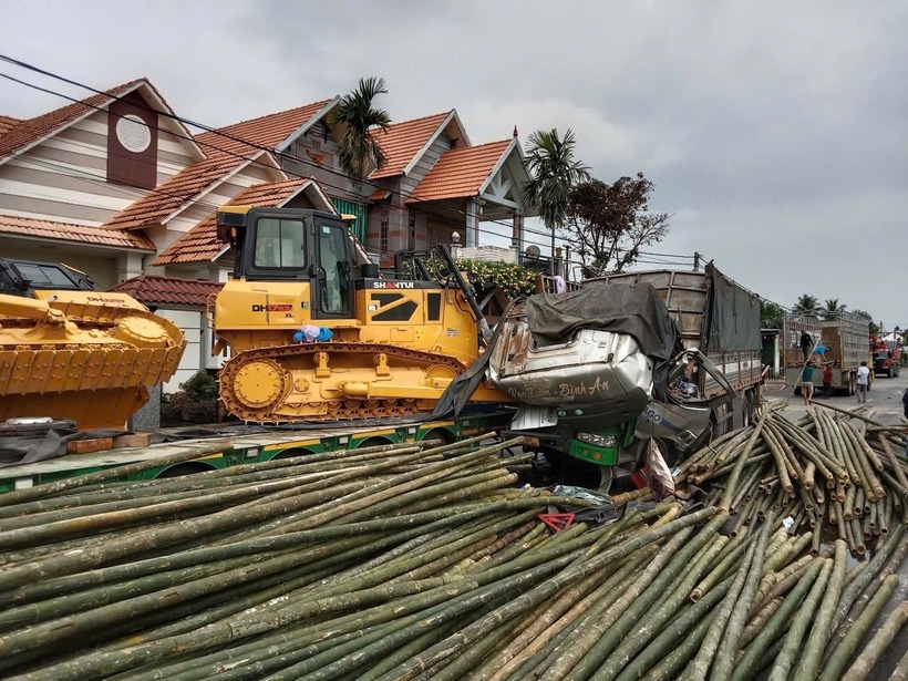Hiện trường vụ tai nạn. Ảnh: Báo Tiền phong.