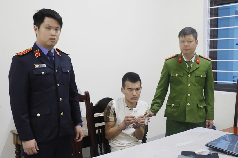 Mã Văn Vũ tại cơ quan công an. Ảnh: VietNamnet