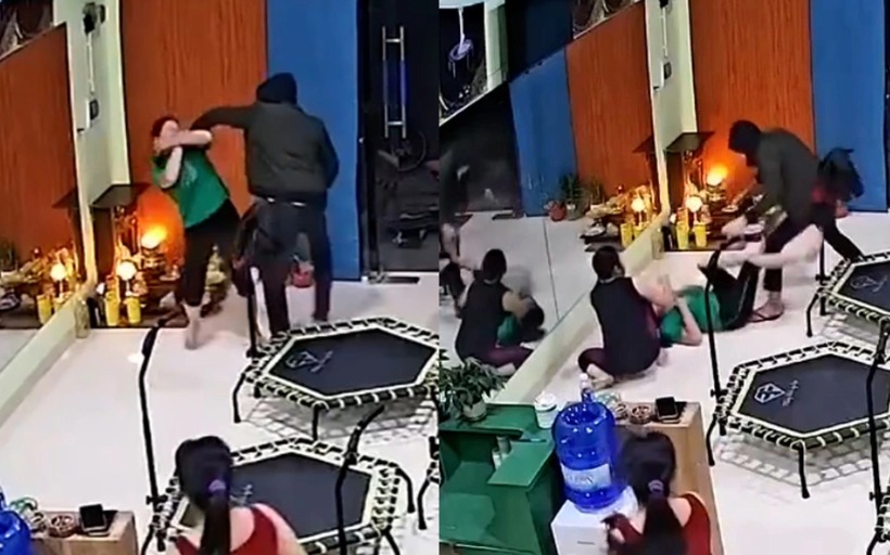 Mã Văn Vũ liều lĩnh lao vào phòng tập cướp sợi dây chuyền đeo trên cổ người phụ nữ. Ảnh: Phụ nữ TP.HCM