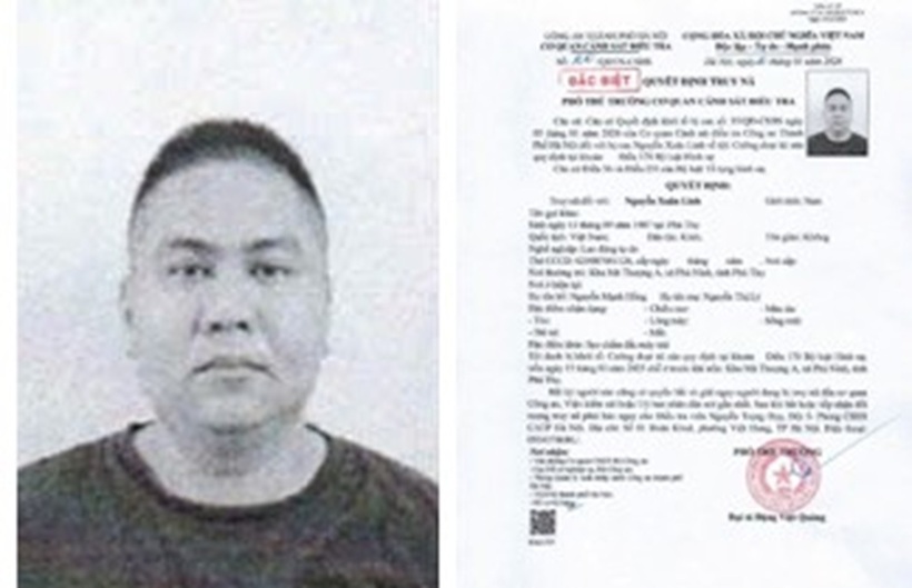 Quyết định truy nã đối tượng Nguyễn Xuân Linh