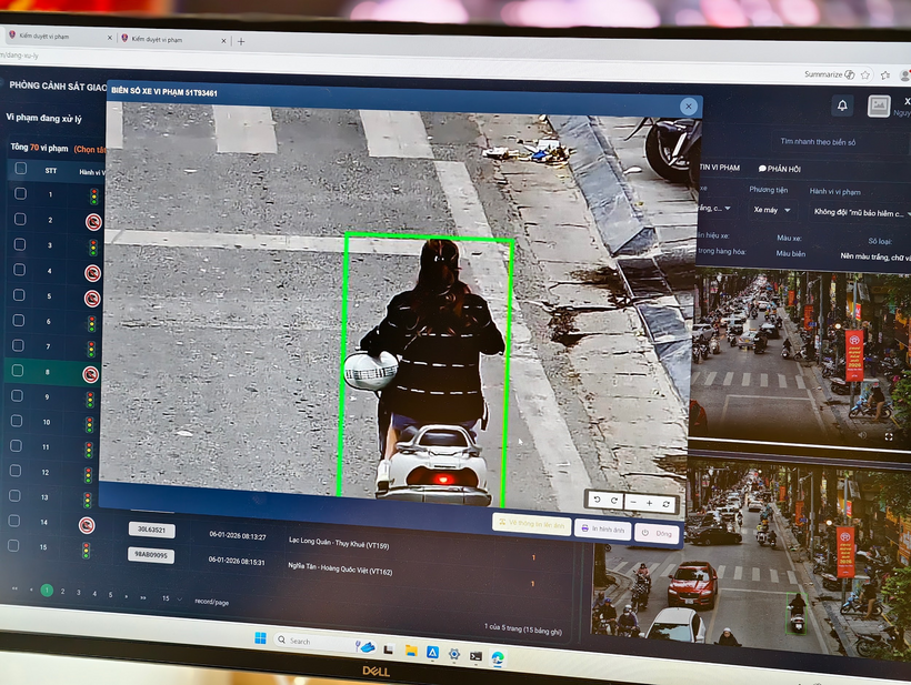 Vi phạm được phát hiện qua camera AI.