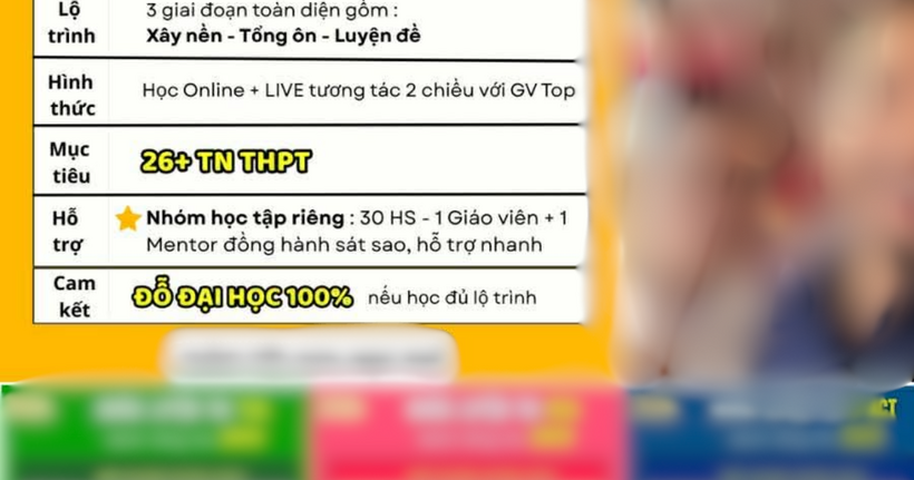 Hình ảnh quảng cáo của 1 trung tâm ôn thi online.