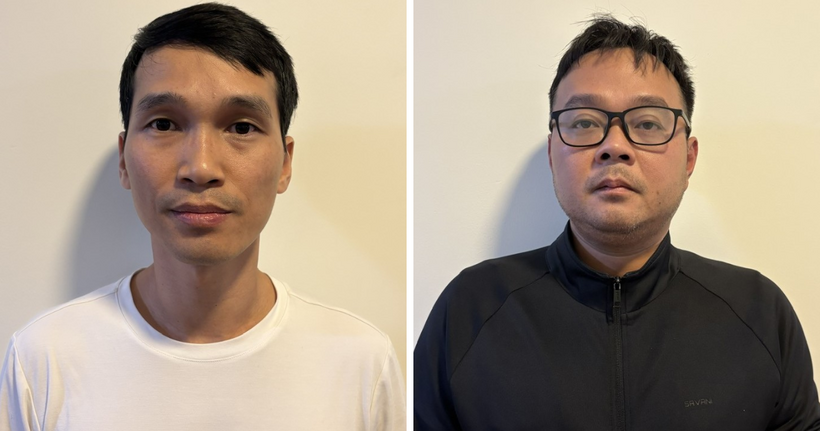 Bị can Phạm Văn Hùng và Trịnh Quốc Khánh. (Ảnh: Bộ Công an)