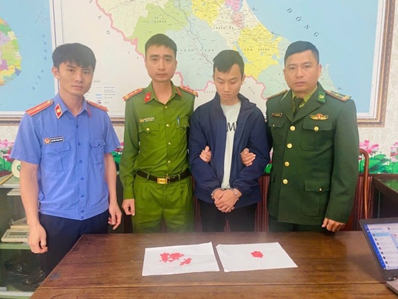 Đối tượng Phan Thanh Tùng bị khởi tố, bắt tạm giam về hành vi mua bán trái phép chất ma túy. Ảnh: Công an xã Hương Khê