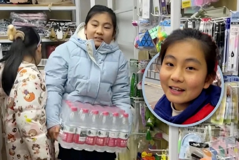 Bé gái 12 tuổi dùng tiền lì xì mua cửa hàng, thuê mẹ làm quản lý giá 11 triệu đồng/tháng. Ảnh: SCMP.
