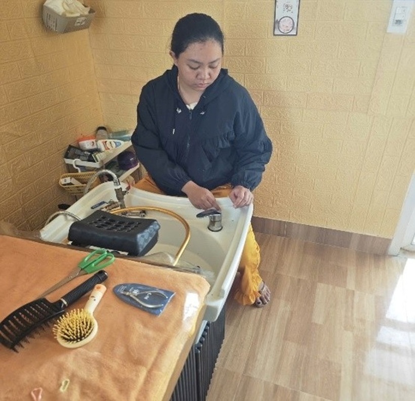 Đối tượng Lâm Như Ý tại nơi trộm cắp tài sản