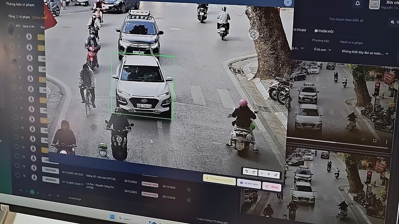 Hệ thống ghi nhận các vi phạm TTATGT, TTĐT phục vụ công tác xử lý vi phạm.