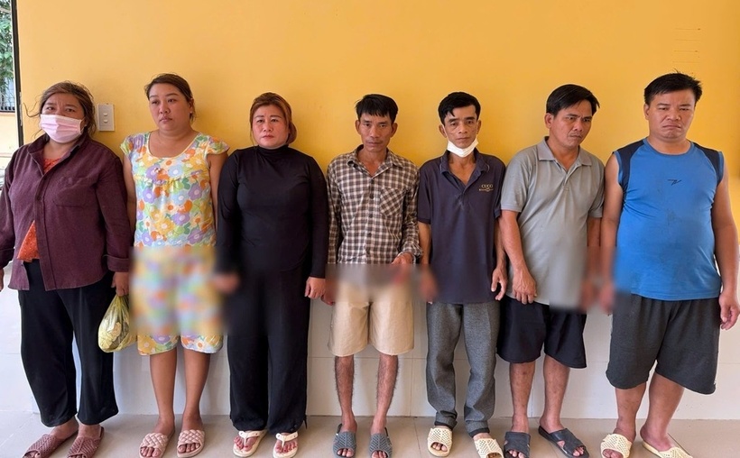 Các đối tượng bị bắt giữ. Ảnh: Cổng thông tin điện tử Công an tỉnh Đồng Nai