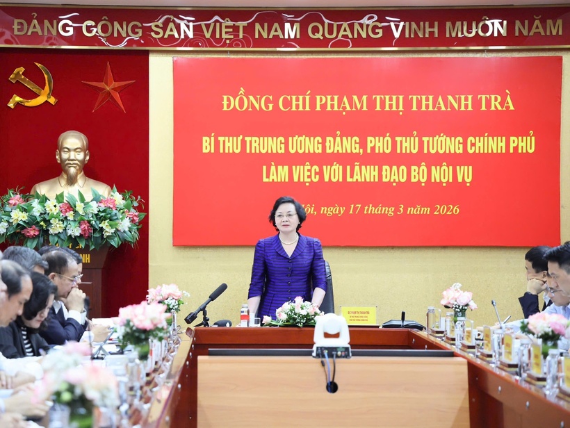 Phó Thủ tướng Phạm Thị Thanh Trà làm việc với Bộ Nội vụ hôm 17/3. (Ảnh: VGP)