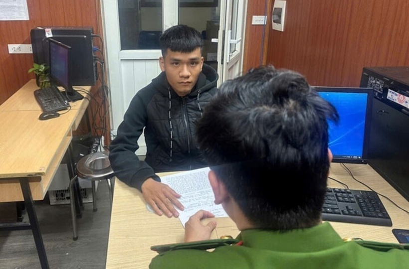 Nguyễn Văn K. tại cơ quan công an. (Ảnh: VTC News)