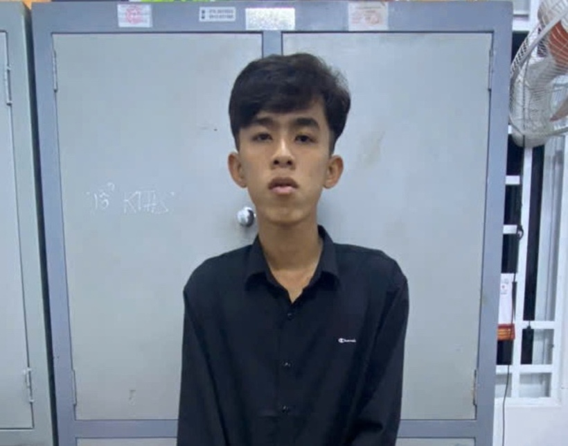 Can Phước Lộc tại cơ quan công an. Ảnh: Công an tỉnh An Giang.