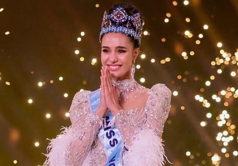 Khoảnh khắc Opal Suchata chiến thắng Miss World lần thứ 72. Ảnh: Miss World