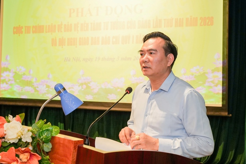Ông Nguyễn Minh Chung – Ủy viên Ban Thường vụ, Trưởng ban Tuyên giáo và Dân vận Đảng ủy Mặt trận Tổ quốc, các đoàn thể Trung ương thông tin về thể lệ cuộc thi.