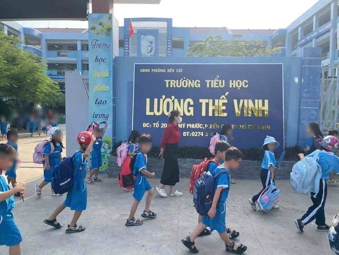 Trường Tiểu học Lương Thế Vinh, nơi xảy ra vụ việc clip lan truyền trên mạng xã hội. Ảnh: Người lao động