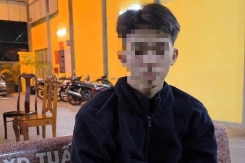 Đối tượng Nguyễn Trọng Phúc bị bắt giữ tại cơ quan Công an. Ảnh: Công an tỉnh Lâm Đồng