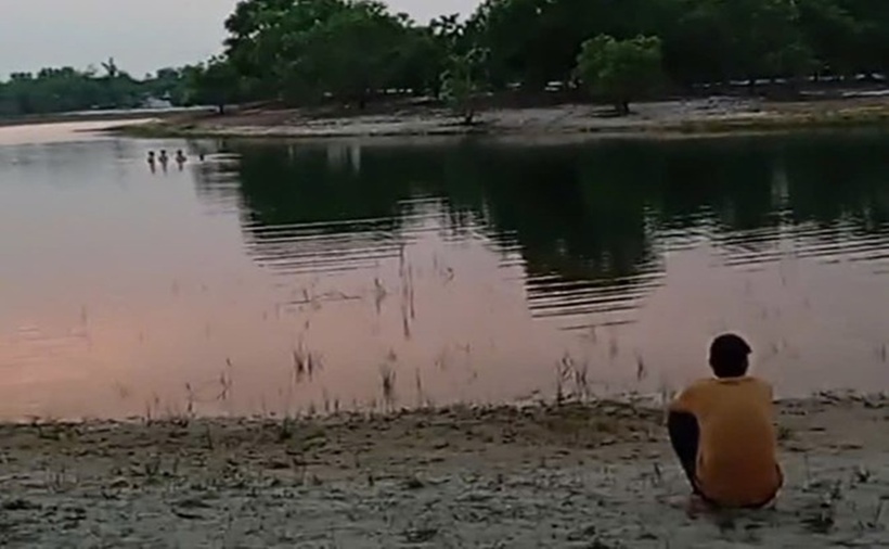 Hồ nước nơi nam sinh cùng nhóm bạn xuống tắm và bị đuối nước. (Ảnh: Lao động)