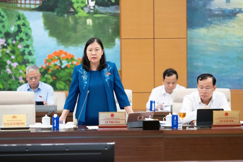 Phó Chủ nhiệm Thường trực Ủy ban Dân nguyện và Giám sát Lê Thị Nga (Ảnh: Media Quốc hội).
