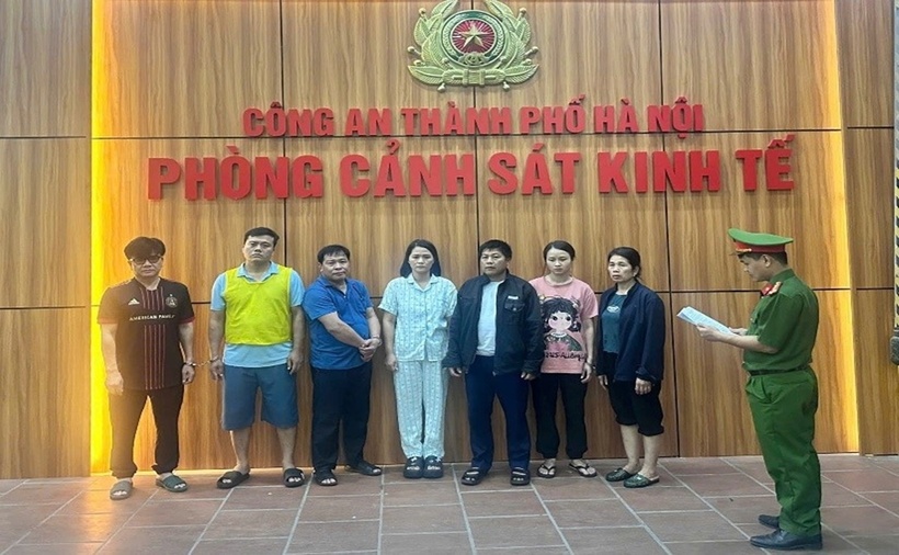 Các đối tượng trong vụ án. (Ảnh: Công an TP.Hà Nội)
