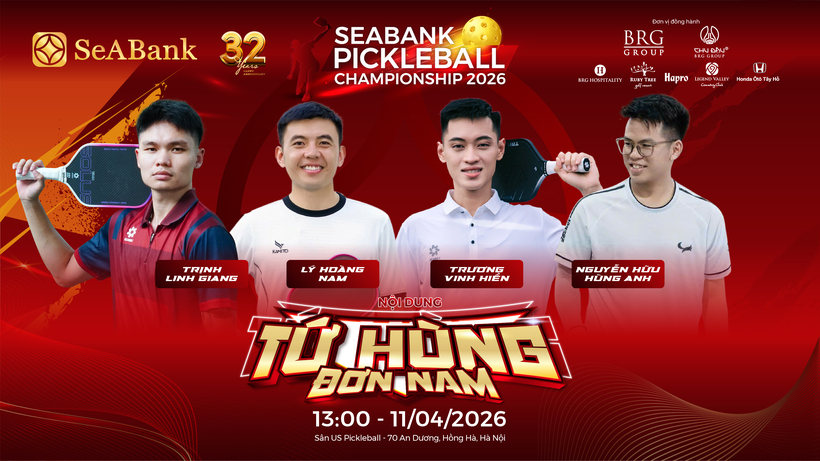 Giải SeABank Pickleball Championship 2026 được tổ chức nhằm gây quỹ từ thiện, tiếp tục nâng bước học sinh nghèo